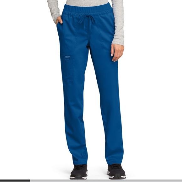 Cherokee Workwear Revolution Straight Leg Drawstring Scrub Pant w/ Knit Contrast - Picture 1 of 4